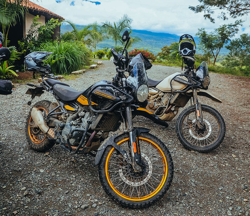 Two Royal Enfield Himalayan during an expedition to the surroundings of Medellin with Fire of The South